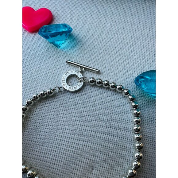 Tiffany & Co Sterling Silver Bead/beaded Toggle Bracelet/Necklace Set 4mm - Picture 9 of 10